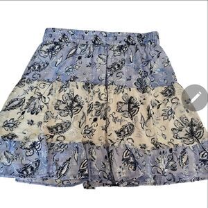 Rachel Zoe Blue & White Floral Tiered Skirt - Women's Boho Midi,